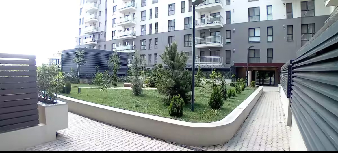 Residential complex courtyard